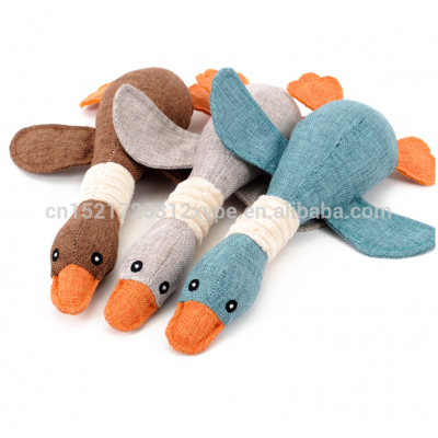 custom squeaky duck plush toys pet dog chew molar bite toys